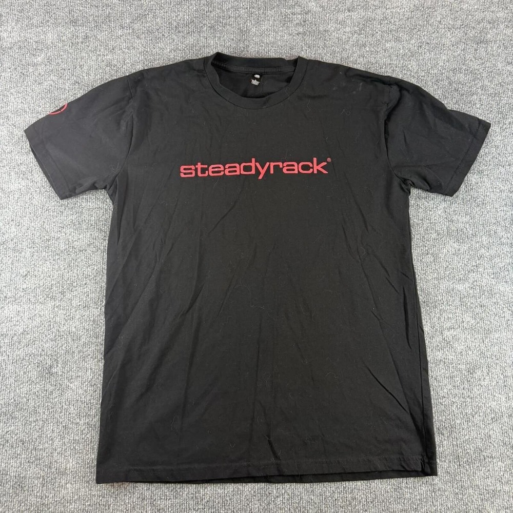 AS Colour Staple Steadyrack Logo T-Shirt Mens Large Black Red Short Sleeve Tee